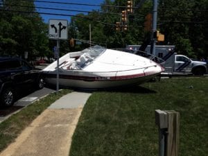 Five Treated for Minor Injuries in Truck vs. Truck vs. Boat Crash