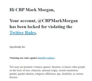 Report: Twitter Blocks Border Patrol Chief for "Hateful Content" in Border Wall Update