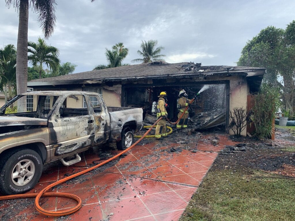 Truck, home damaged extensively in Cape Coral fire