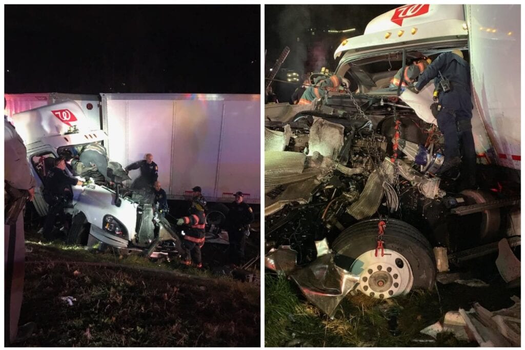 Driver of Walgreens delivery truck extricated after crash on NYS Thruway