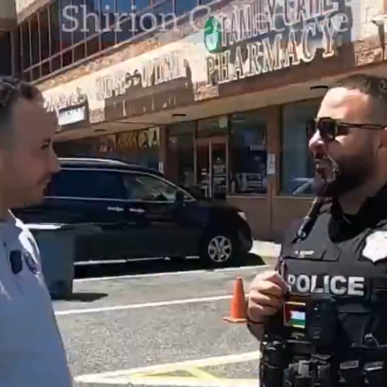 New Jersey Cop Proudly Wears Palestinian Flag on His Uniform on Patrol in Paterson New Jersey Cop Proudly Wears Palestinian Flag on His Uniform on Patrol in Paterson