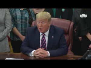 President trump participates in the announcement of the guidance on constitutional prayer