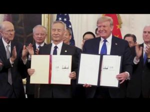 President trump signs phase one trade deal with china