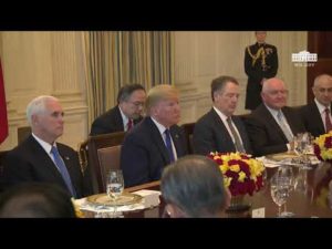 President trump has lunch with the vice premier of the people’s republic of china
