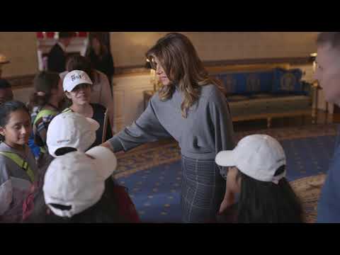 First Lady Melania Trump Welcomes Elementary Students to the White House