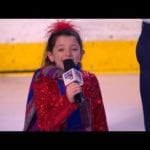 Sophie Knapp sings anthem for Kids Day at The Garden