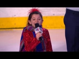 Sophie Knapp sings anthem for Kids Day at The Garden