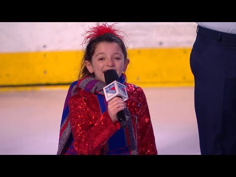 Sophie Knapp sings anthem for Kids Day at The Garden