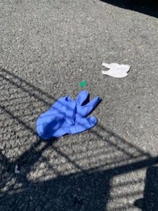Attention shoppers: nobody wants to pick up your coronavirus diseased infected gloves in the supermarket parking lot