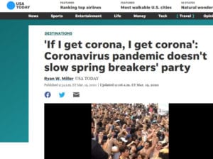 Coronavirus 2020: what happens when tens of thousands of carefree spring breakers return home next week? Coronavirus 2020: what happens when tens of thousands of carefree spring breakers return home next week?