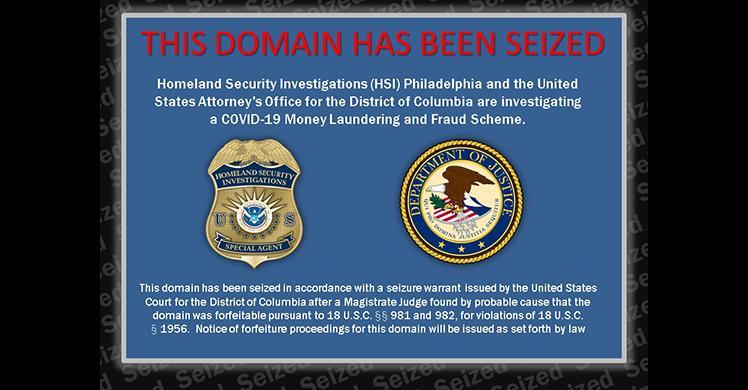 Feds Seize Internet Domain Being Sold for COVID-19 Fraud