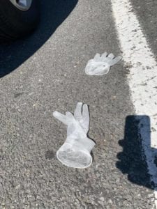 Freeholder vicari speaks out against nasty, filthy pigs who throw gloves in parking lots