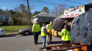 Photo op of the day: toms river mayor mo hill takes out the trash
