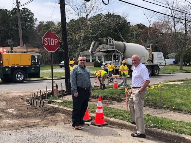 Mo Hill Practices Safe Social Distancing While Checking Up on Side Walk Crews