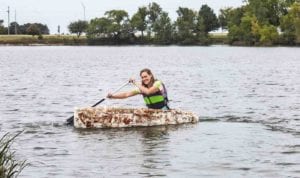 While you hid from the coronavirus, she built a canoe out of mushrooms