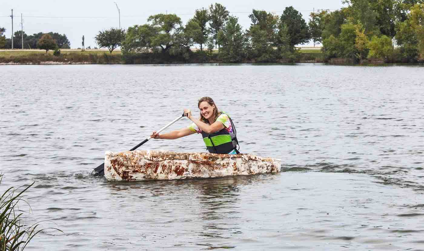 While You Hid From the Coronavirus, She Built A Canoe Out of Mushrooms
