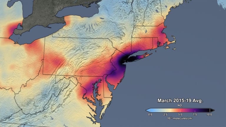 An amazing before and after of how coronavirus has lowered pollution levels in northeastern u. S. - photo licensed by shore news network.