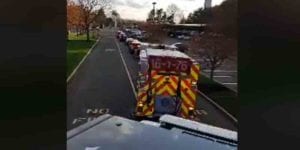 First responders from freehold pay tribute to centra state medical workers