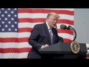 President trump visits the usns comfort