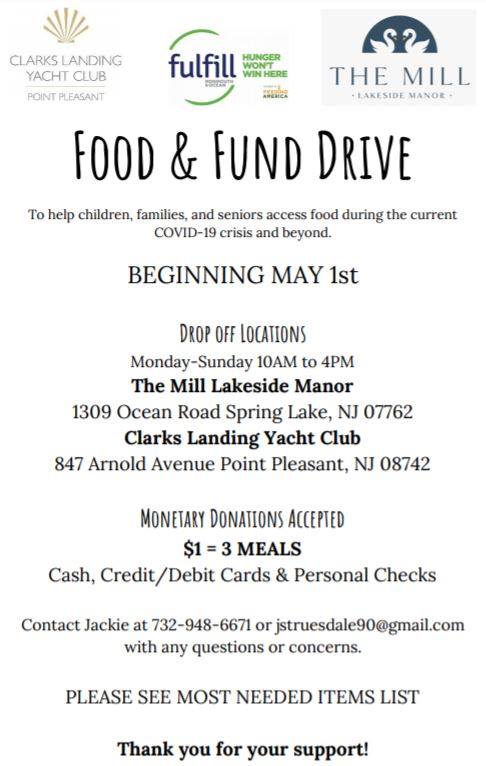 Food & Fund Drive to Benefit Fulfill