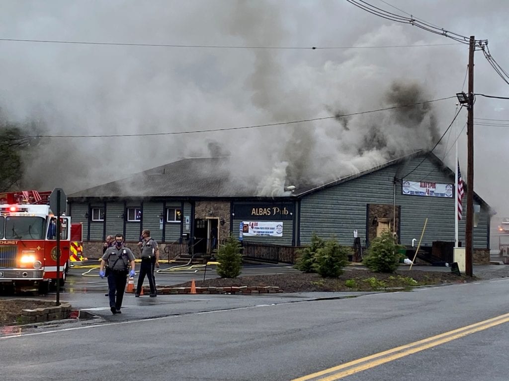 Alba's pub in lakehurst severely damaged in morning fire