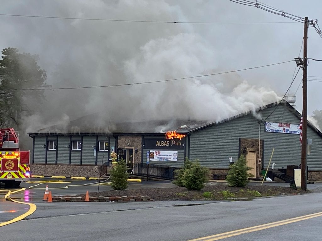 Alba's pub in lakehurst severely damaged in morning fire