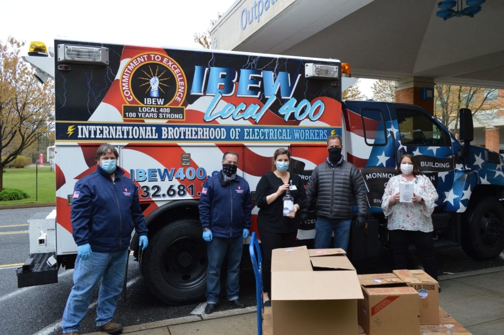 Union workers donate $25,000 in supplies to shore area hospitals - photo licensed by shore news network.