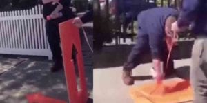 Massachusetts town paints arrows on sidewalks directing people which way to walk during covid-19