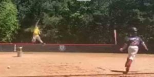 Dad flips out after kid hits home run
