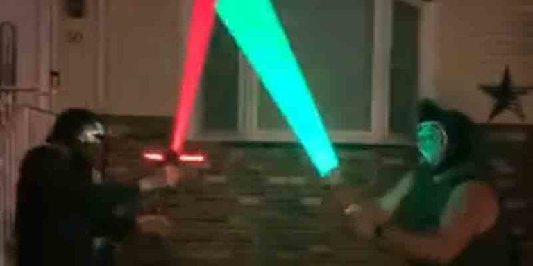 Jackson residents celebrate may the 4th with insane lightsaber duel - photo licensed by shore news network.