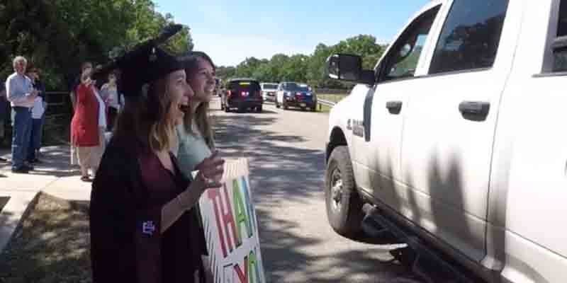 Police Have Drive By Parade for Fallen Officer's Daughters