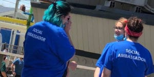 Point boardwalk now open with "social amassadors" not following murphy guidelines