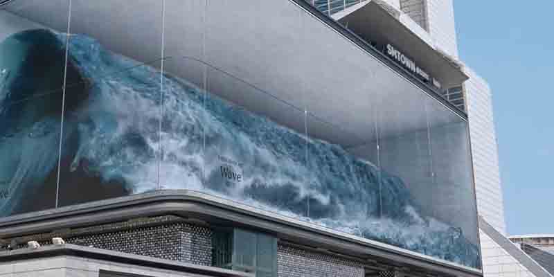 Urban Digital Art Project Making a Wave Around the World