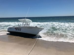 Breaching whale landed on boat off jersey shore