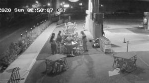 Women trash exit 0 filling station