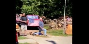 Nj trump supporters mock george floyd murder as blm rally passes