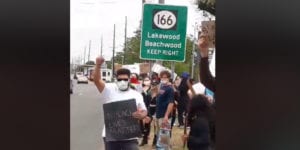 Black lives matter protest in toms river growing, peacefully in unison with police