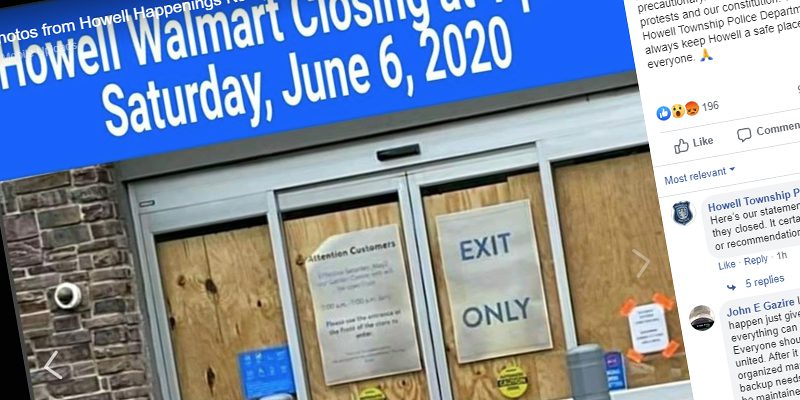 Howell Walmart Boards Up, Shuts Down Ahead of Lakewood BLM Protest