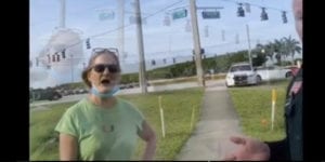 Neither covid-19 nor blm protest can keep racist karen from doing her job