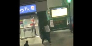 Rioter sucker punched a woman, then got what he deserved