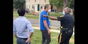 Watch as congressman andy kim has police forcibly remove peaceful protestor