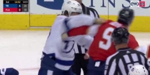Nhl hockey is back... First fight in the bubble