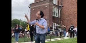 Kim tells leftist protesters to fight back against the right