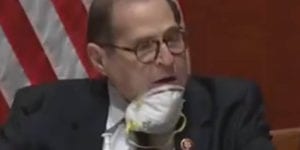 Watch as unmasked jerry nadler yells at republicans for taking off masks to drink coffee