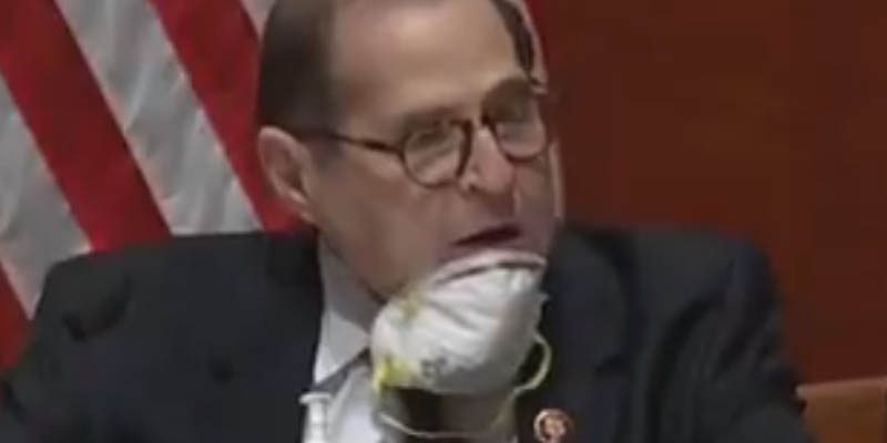 Watch as Unmasked Jerry Nadler Yells at Republicans for Taking off Masks to Drink Coffee