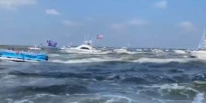 Hundreds of boaters travel the barnegat bay in trump, law enforcement support boat parade