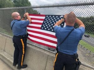 Robbinsville police will replace overpass flags even after murphy administration said no