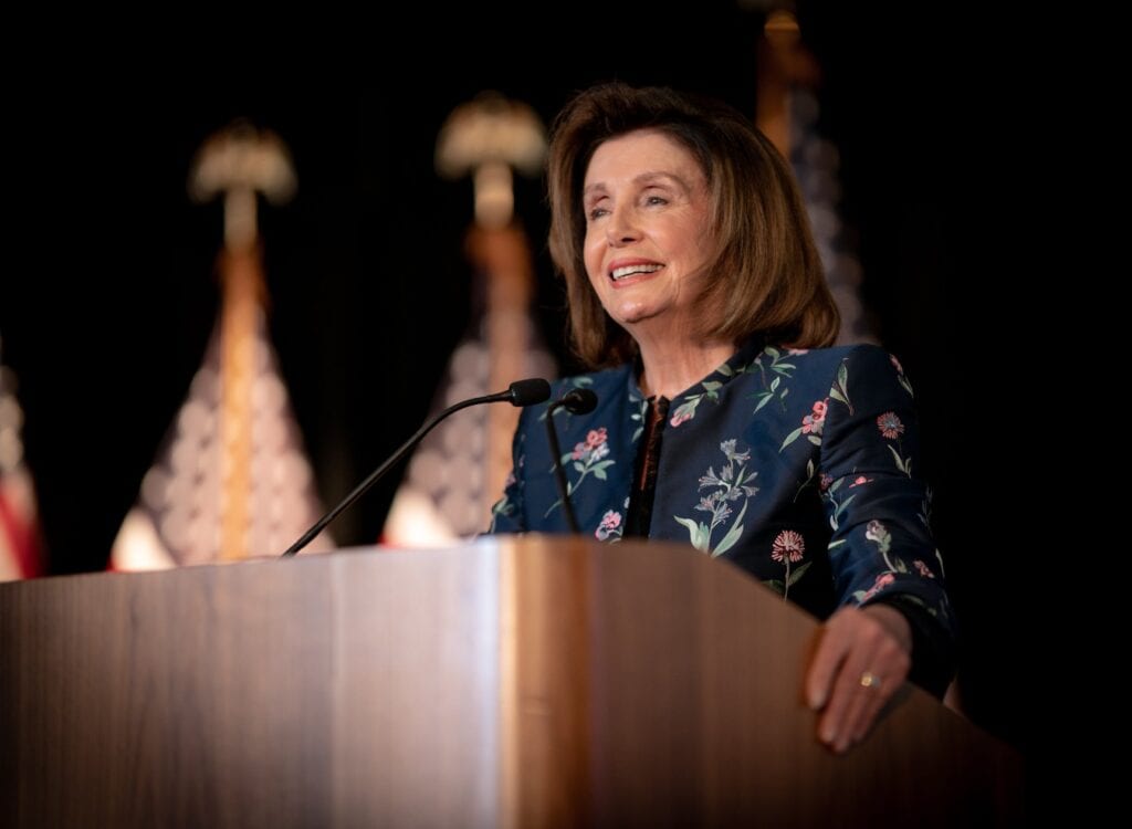 Think about it: america's second in succession for president, nancy pelosi was duped by a hair stylist - photo licensed by shore news network.