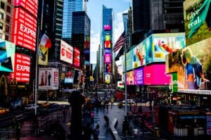 No crowds in times square during virtual new years celebration due to covid-19