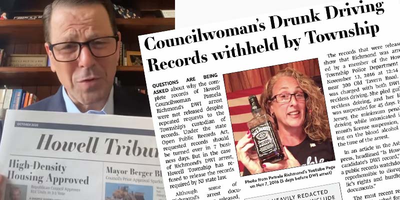 Howell Councilwoman's Drunk Driving Arrest Brought to Light in Newspaper Delivered to Entire Town